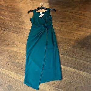 Love..Ady Womens Twist Front Scuba Crepe Dress High Neck,pull- over style,size S